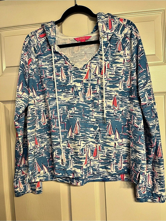 Lilly Pulitzer Tops - Lilly Pulitzer Boatylicious Hoodie Women's Printed Hooded Top
